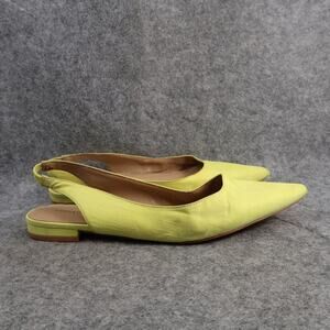 14th & Union Shoes Womens 9 Flats Slingback Pointed Toe Stretch Yellow Sandal